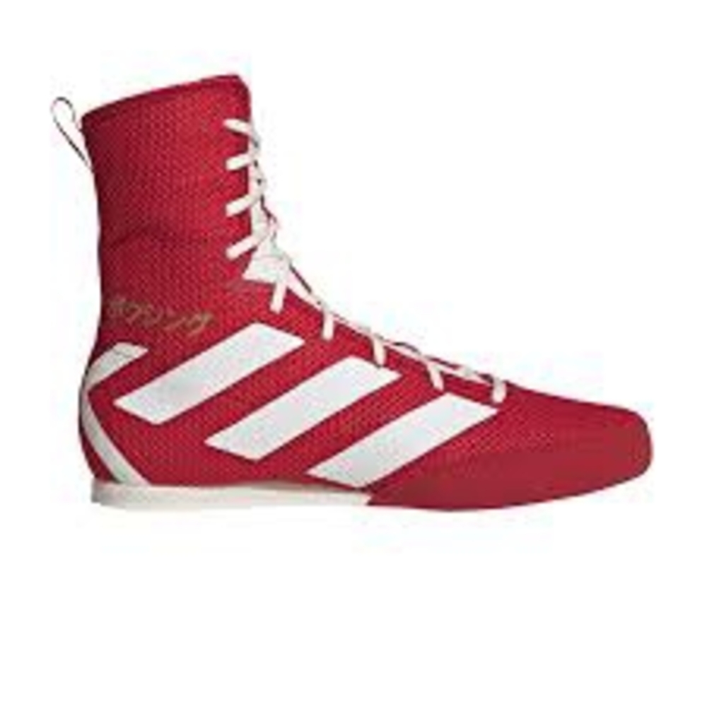 Adidas Box Hog 3 Red and White High-Top Boxing Shoes